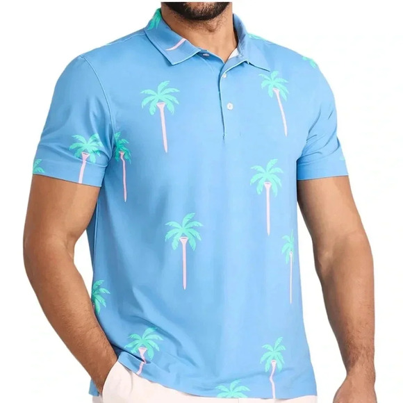 chubbies Other - Chubbies golf shirt polo M EUC Palm tree print